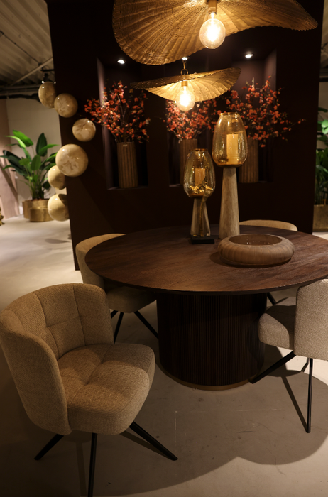 Xelle bruine ronde eettafel 150cm