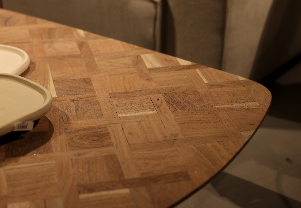 Fieron Naturel houten salontafel met dubbel onderstel