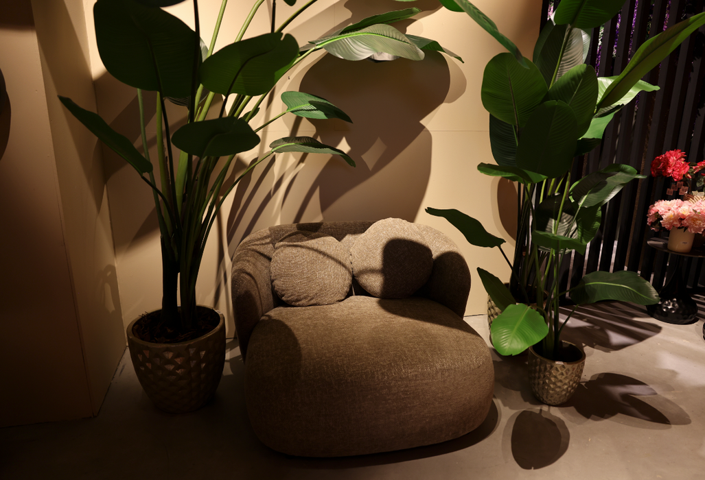 Aphrodite Taupe loveseat nertsstof