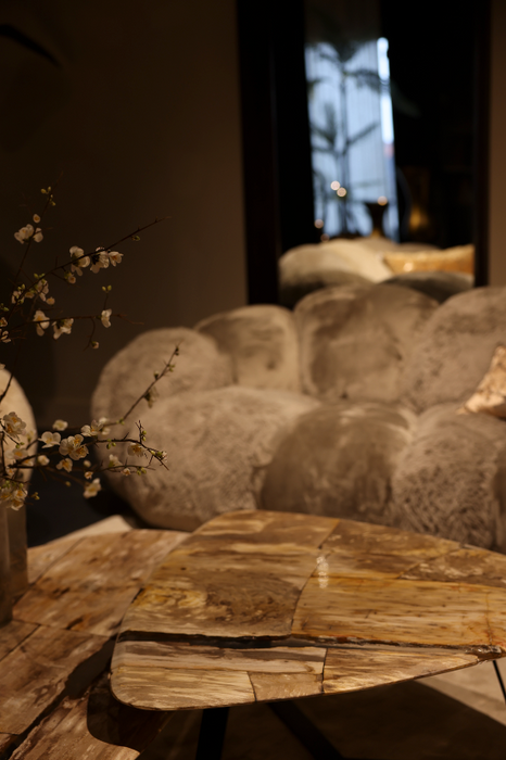 Deeba salontafel versteend hout 95cm