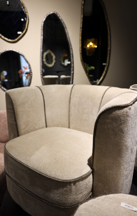 John Beige fauteuil aphrodite 3 beige mocco streep