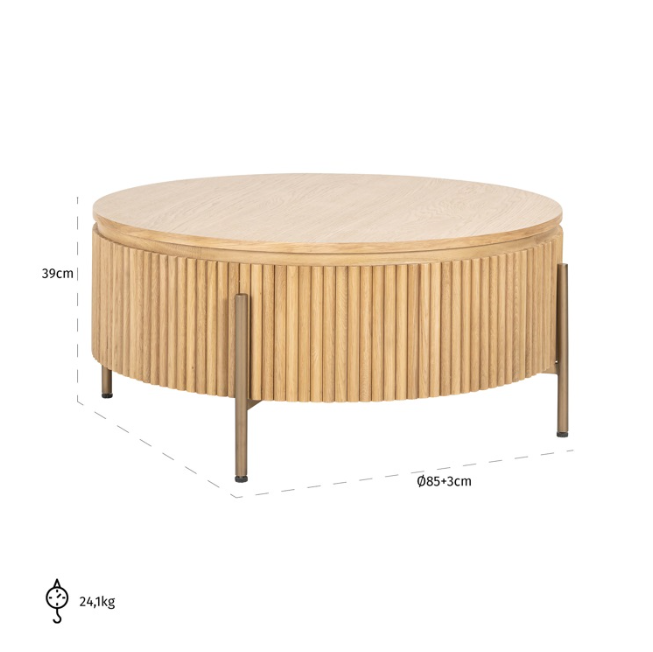 Salontafel Belfort 90Ø (Natural oak)