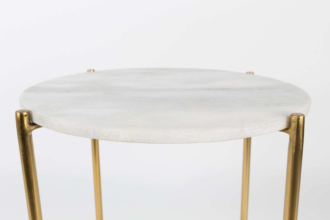 Bijzettafel Moiren marmer wit