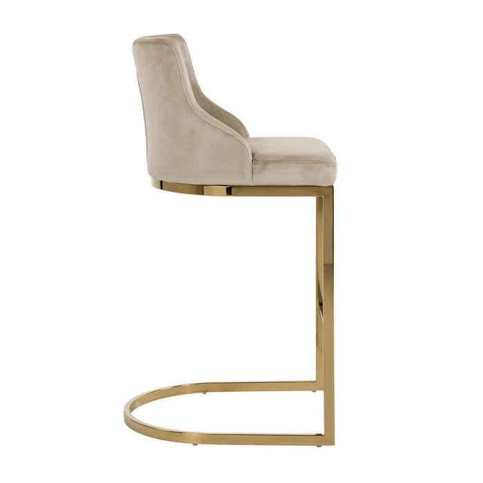 Barstoel Bolton khaki velvet