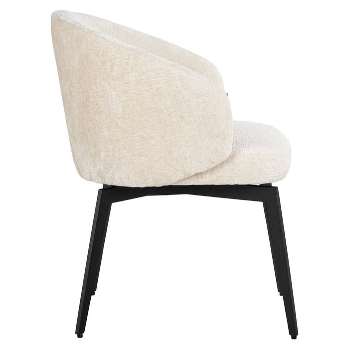 Stoel Amphara white chenille fire retardant