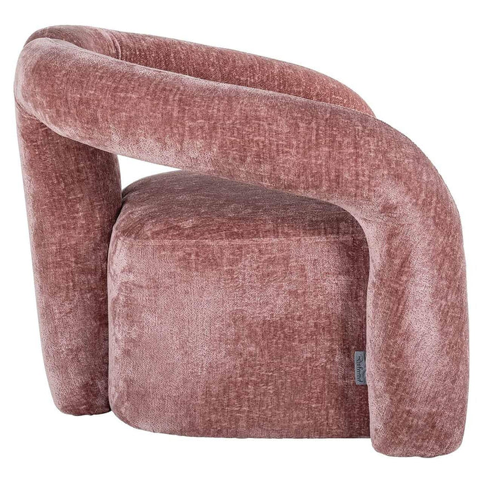 Fauteuil Dana rose chenille