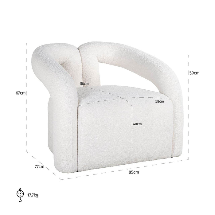 Fauteuil Dana white furry