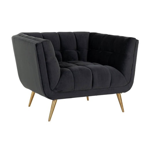 Fauteuil Huxley Antraciet velvet / Brushed gold