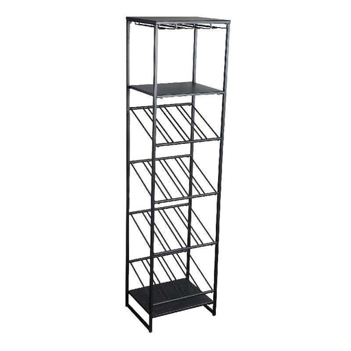 Zalig zwart iron muur wijnrek 46 x 35,5 x 179,5