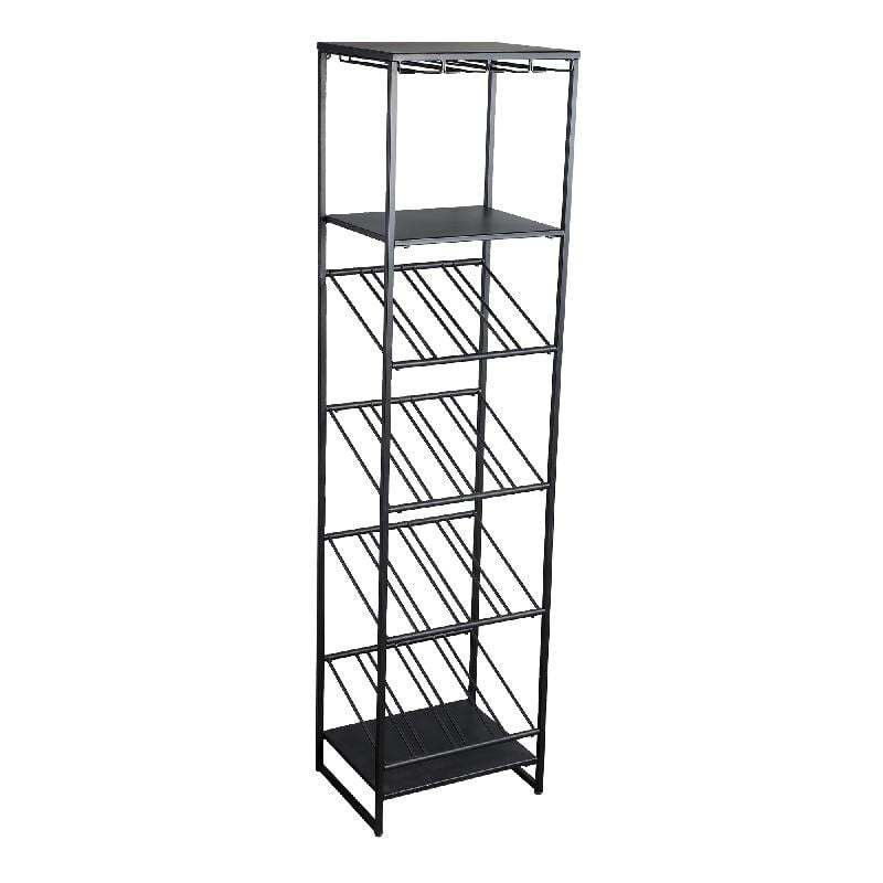 Zalig zwart iron muur wijnrek 46 x 35,5 x 179,5
